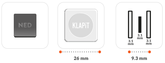 KLAPiT is small and yet very strong. 1 sq inch of KLAPiT can hold a weight of up to 500g