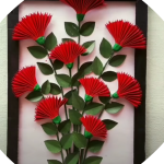 diy, Red Flower Wall Decor, DIY project, Do it yourself project, interior design, home decor, interior decor, wall decor, art, creativity, creative project, hobby, summer project, holiday project, art project, home decoration, interior decoration, home decoration ideas, simple DIY, easy DIY project, DIY project with material, DIY project idea, Hobby ideas, home art, art for home