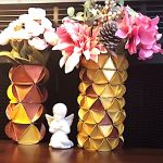 DIY Project - Golden Flower Vase. Do it yourself project