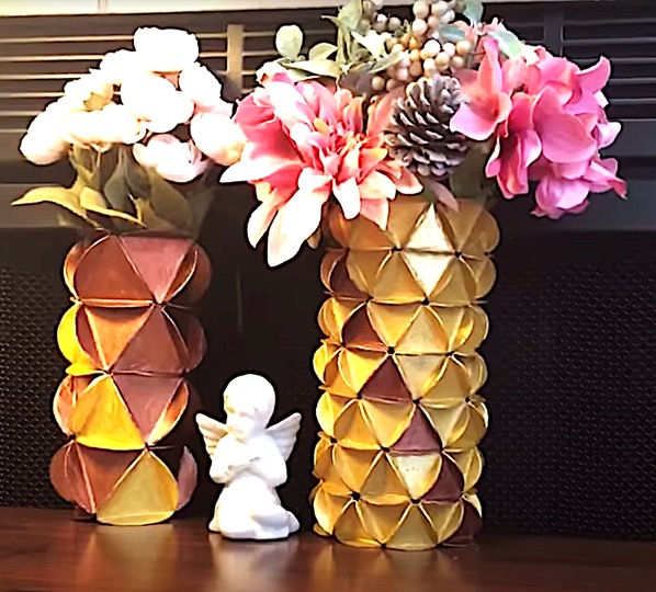 DIY Project - Golden Flower Vase. Do it yourself project