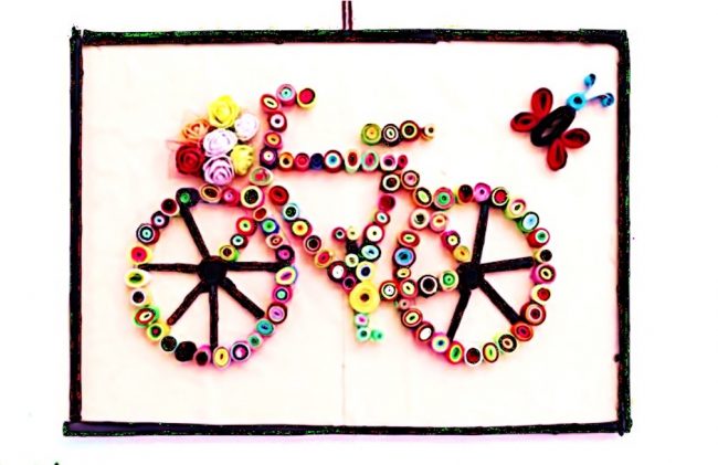 DIY, Bicycle, Beautiful, Art, Wall Art, DIY Project, Do it yourself, interior design, home decor, interior decor, wall decor, art, creativity, creative project, hobby, summer project, holiday project, art project, home decoration, interior decoration, home decoration ideas, simple DIY, easy DIY project, DIY project with material, DIY project idea, Hobby ideas, home art, art for home